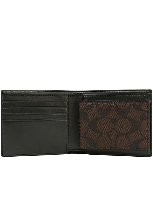 Coach Mens Boxed 3-In-1 Wallet Gift Set In Signature Canvas - Mahogany