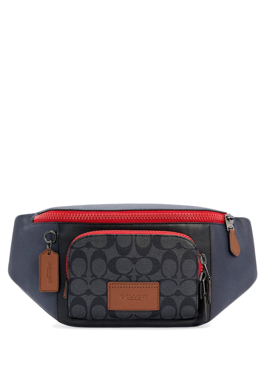 Coach Track Belt Bag In Colorblock Signature Canvas - Black/Multi