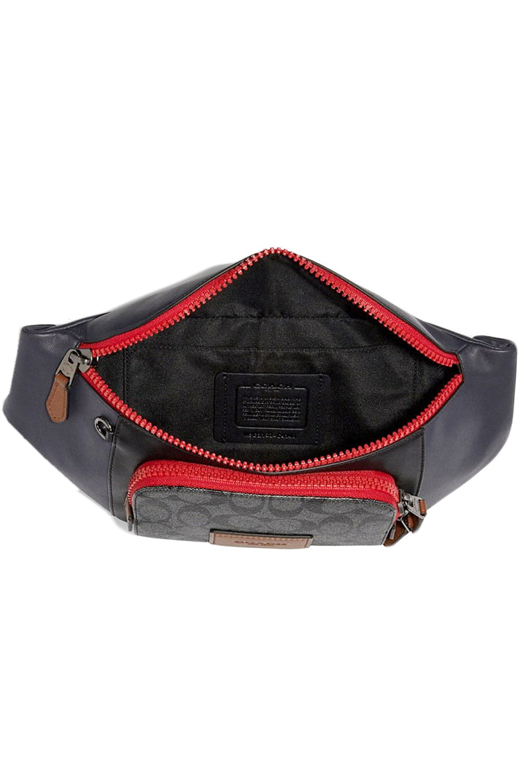 Coach Track Belt Bag In Colorblock Signature Canvas - Black/Multi