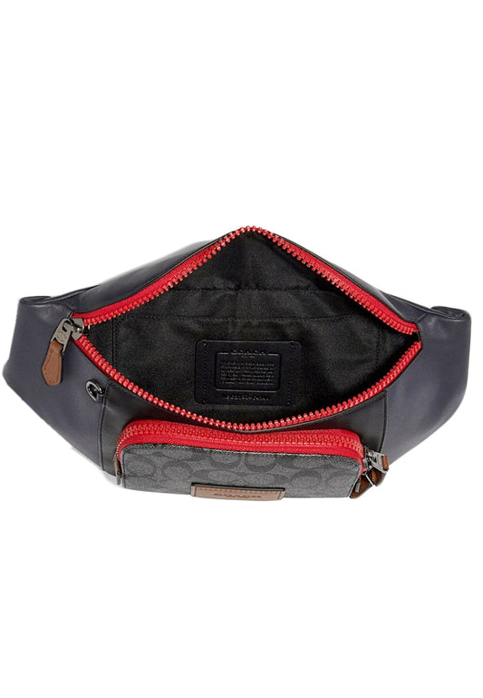 Coach Track Belt Bag In Colorblock Signature Canvas - Black/Multi