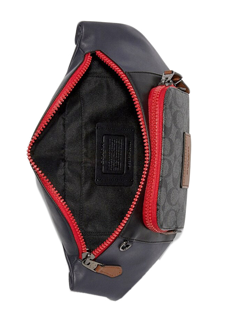 Coach Track Belt Bag In Colorblock Signature Canvas - Black/Multi