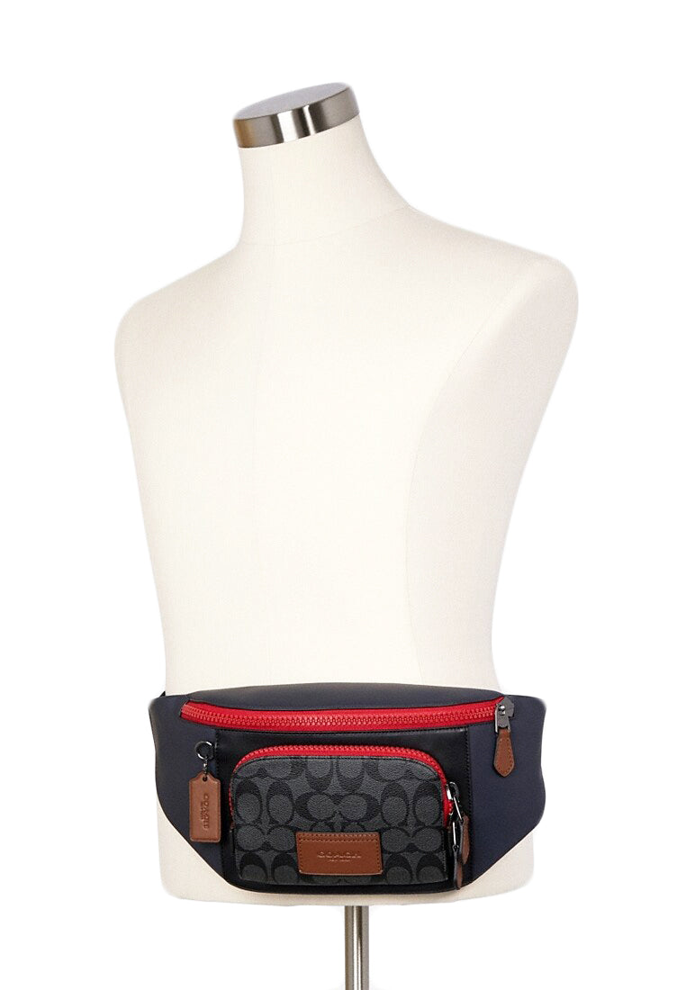 Coach Track Belt Bag In Colorblock Signature Canvas - Black/Multi