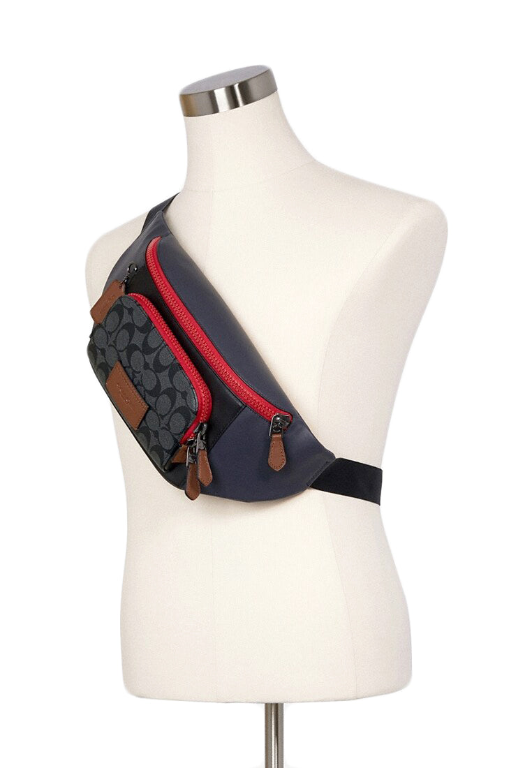 Coach Track Belt Bag In Colorblock Signature Canvas - Black/Multi