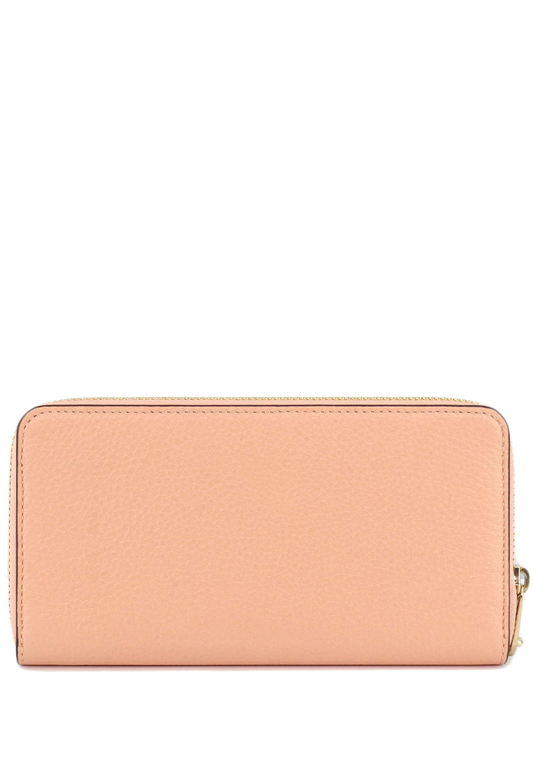 Coach Long Zip Around Wallet In Colorblock With Horse And Carriage - Faded Blush