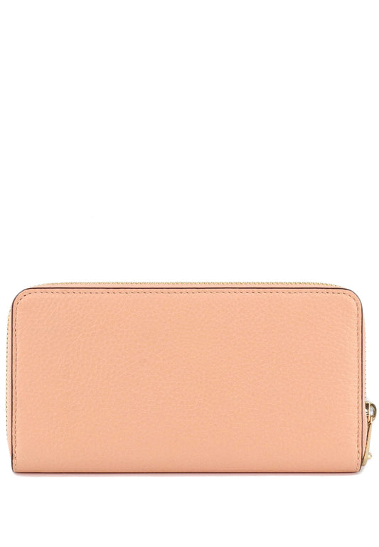 Coach Long Zip Around Wallet In Colorblock With Horse And Carriage - Faded Blush