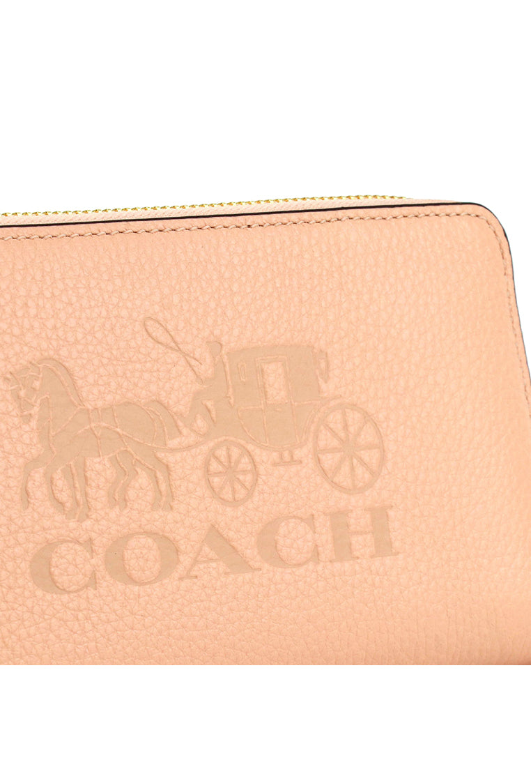 Coach Long Zip Around Wallet In Colorblock With Horse And Carriage - Faded Blush