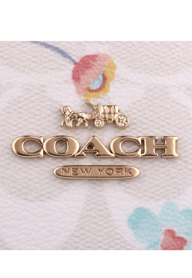 Coach Mollie Tote In Signature Canvas With Mystical Floral Print - White