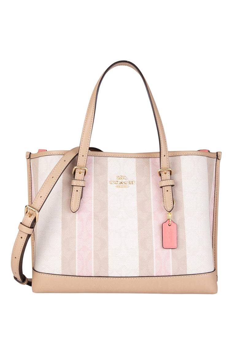 Coach Mollie Tote 25 In Signature Jacquard With Stripes - Taffy