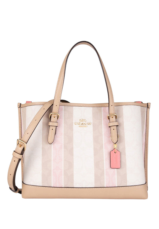 Coach Mollie Tote 25 In Signature Jacquard With Stripes - Taffy