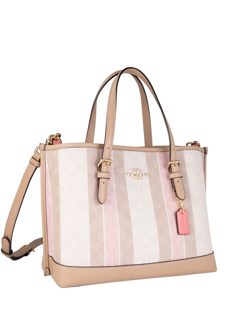 Coach Mollie Tote 25 In Signature Jacquard With Stripes - Taffy