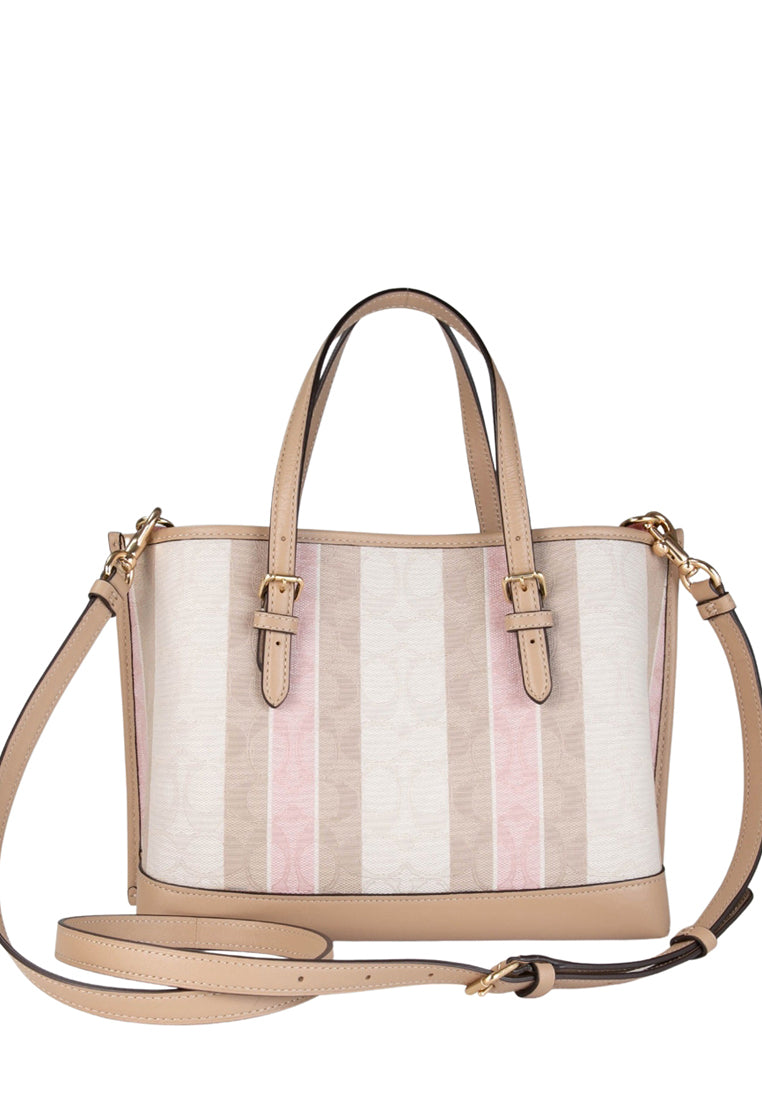 Coach Mollie Tote 25 In Signature Jacquard With Stripes - Taffy