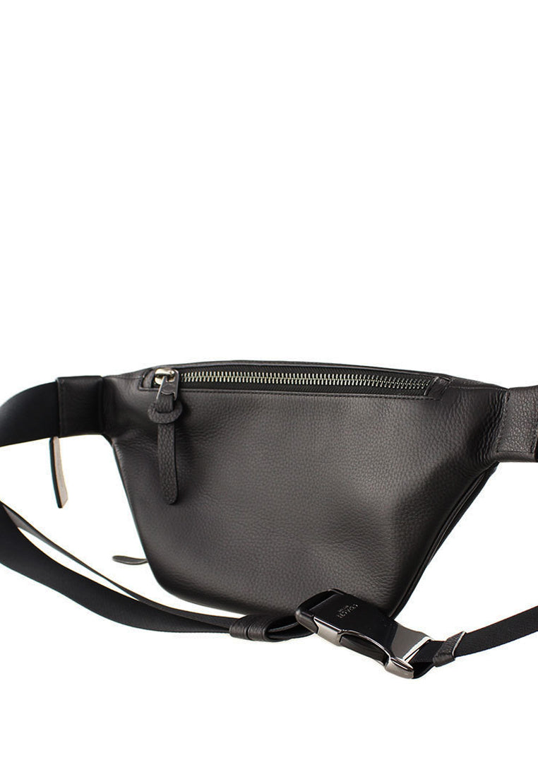 Coach Mens Thompson Belt Bag In Signature Jacquard With Varsity Stripe - Black