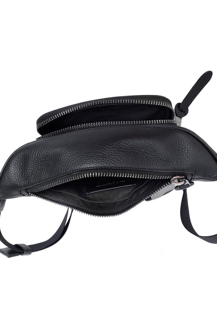 Coach Mens Thompson Belt Bag In Signature Jacquard With Varsity Stripe - Black
