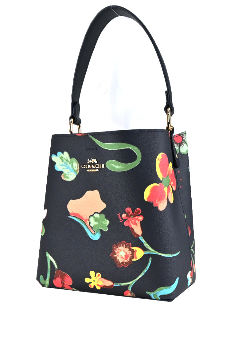 Coach Small Town Bucket Bag With Dreamy Land Floral Print - Midninight