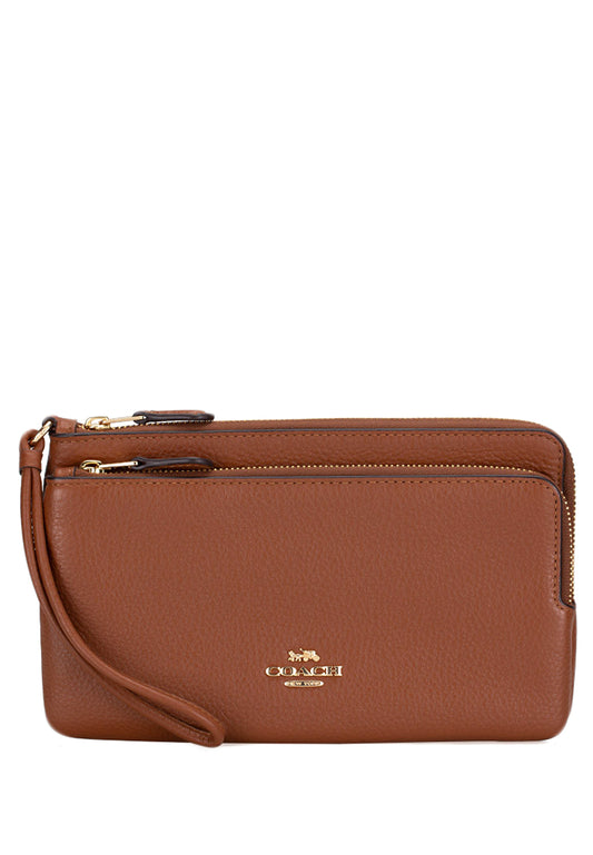 Coach Double Zip Wallet - Brown