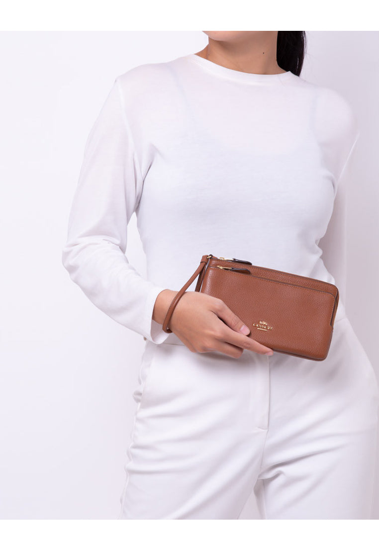 Coach Double Zip Wallet - Brown