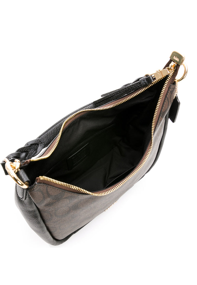 Coach Jules Hobo In Signature Canvas - Dark Brown