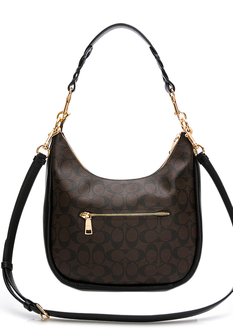 Coach Jules Hobo In Signature Canvas - Dark Brown