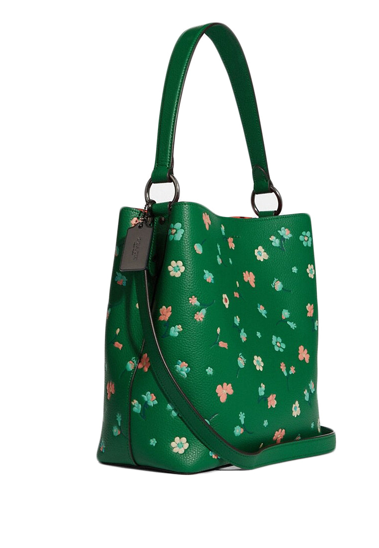 Coach Town Bucket Bag With Mystical Floral Print - Green