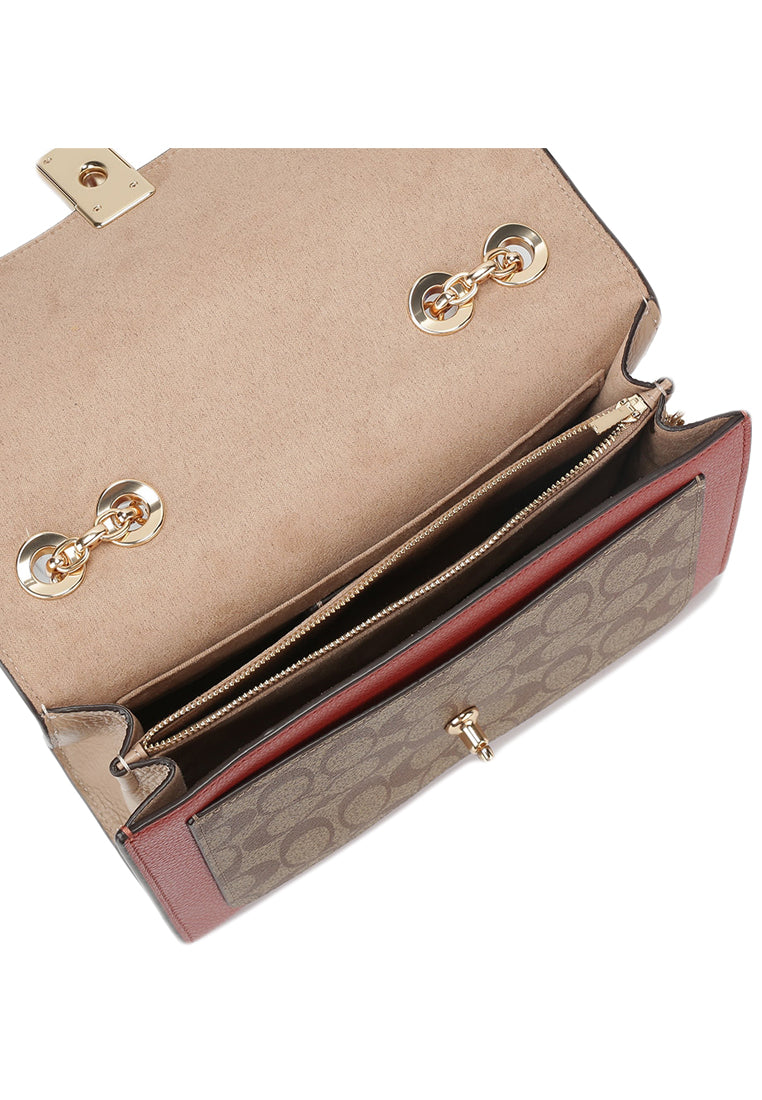 Coach Lane Shoulder Bag In Colorblock Signature Canvas - Brown/White