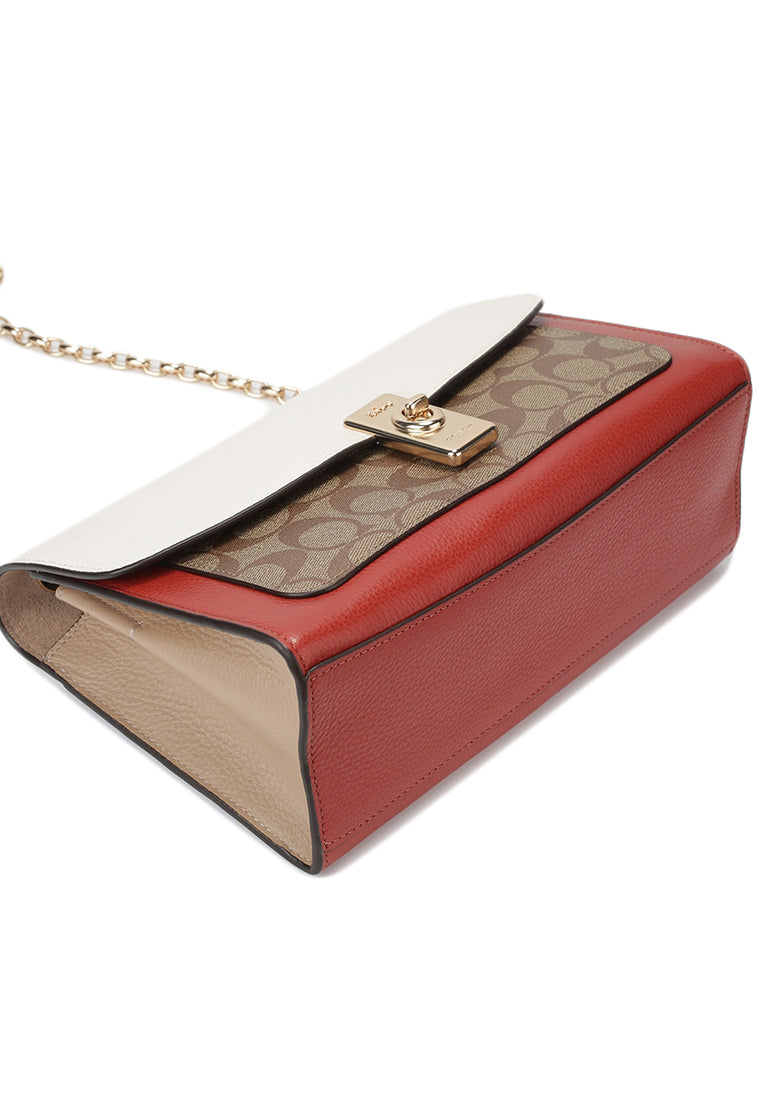 Coach Lane Shoulder Bag In Colorblock Signature Canvas - Brown/White