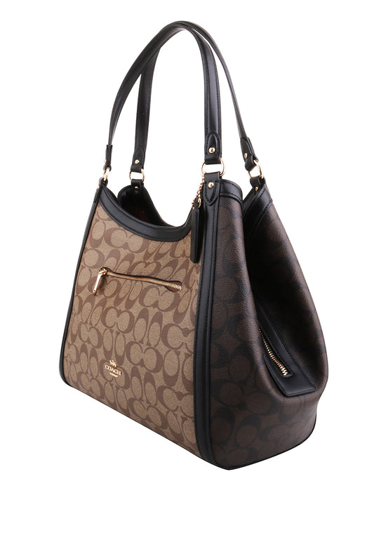 Coach Kristy Shoulder Bag In Blocked Signature Canvas - Brown/Dark Brown