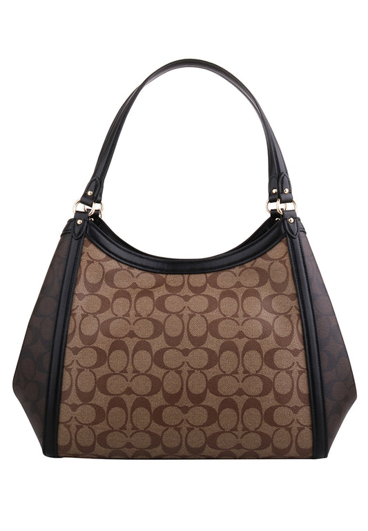 Coach Kristy Shoulder Bag In Blocked Signature Canvas - Brown/Dark Brown
