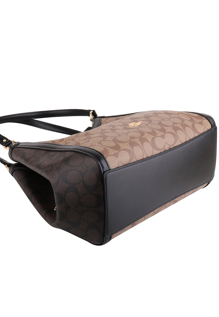 Coach Kristy Shoulder Bag In Blocked Signature Canvas - Brown/Dark Brown