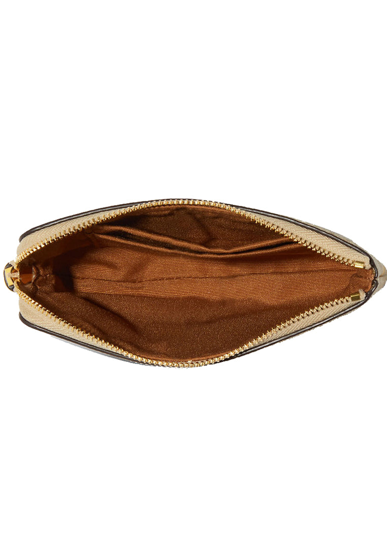 Coach Corner Zip Wristlet In Signature Canvas With Dreamy Veggie Print - Light Brown