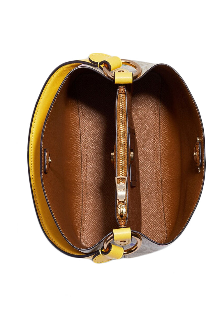 Coach Small Town Bucket Bag In Signature Canvas With Dreamy Veggie Print - Brown/Multi