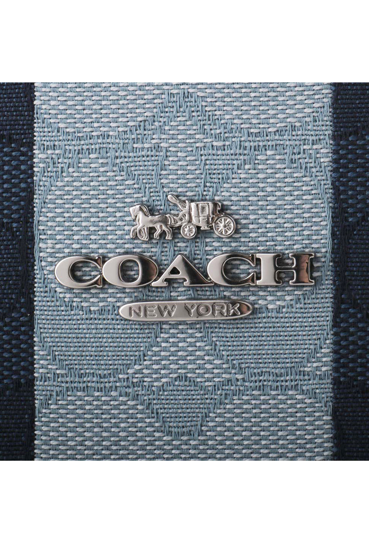 Coach Mollie Tote 25 In Signature Jacquard With Stripes - Blue