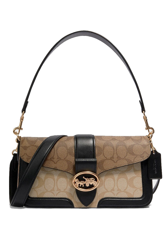 Coach Georgie Shoulder Bag In Blocked Signature Canvas - Brown/Multi