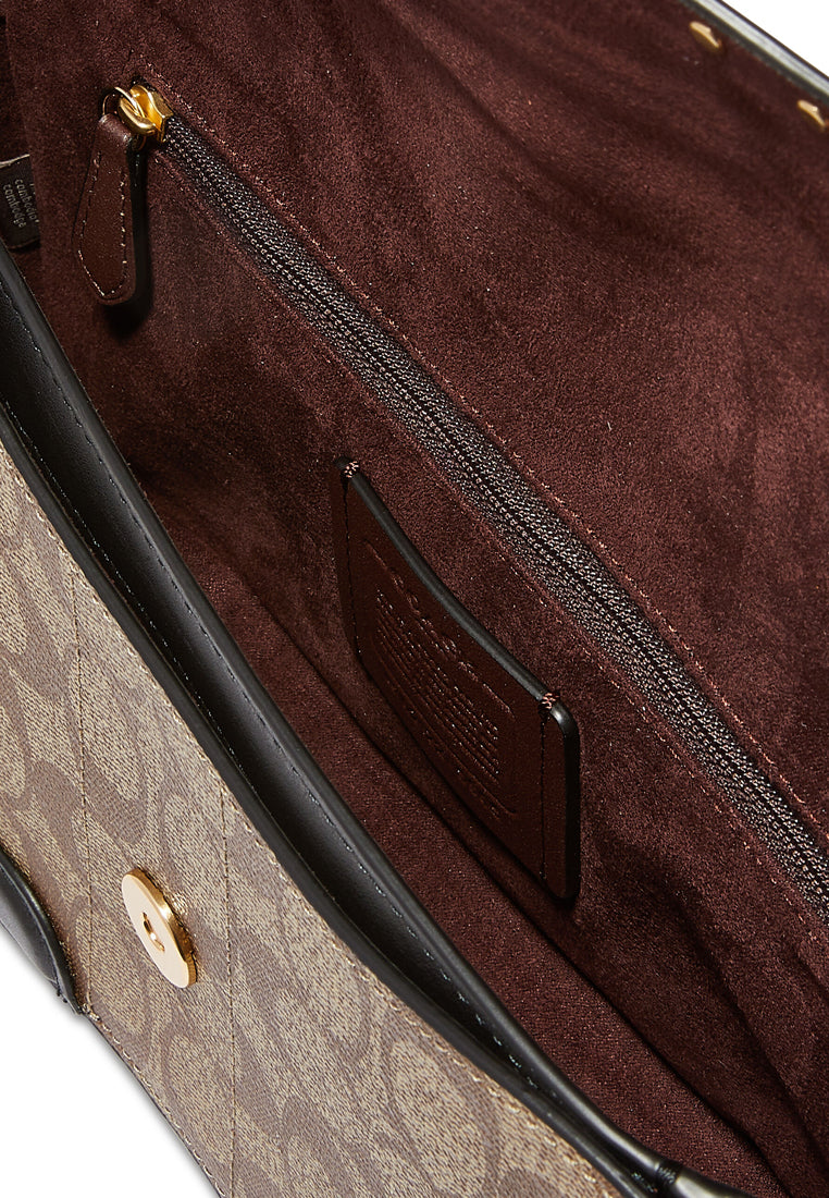 Coach Georgie Shoulder Bag In Blocked Signature Canvas - Brown/Multi