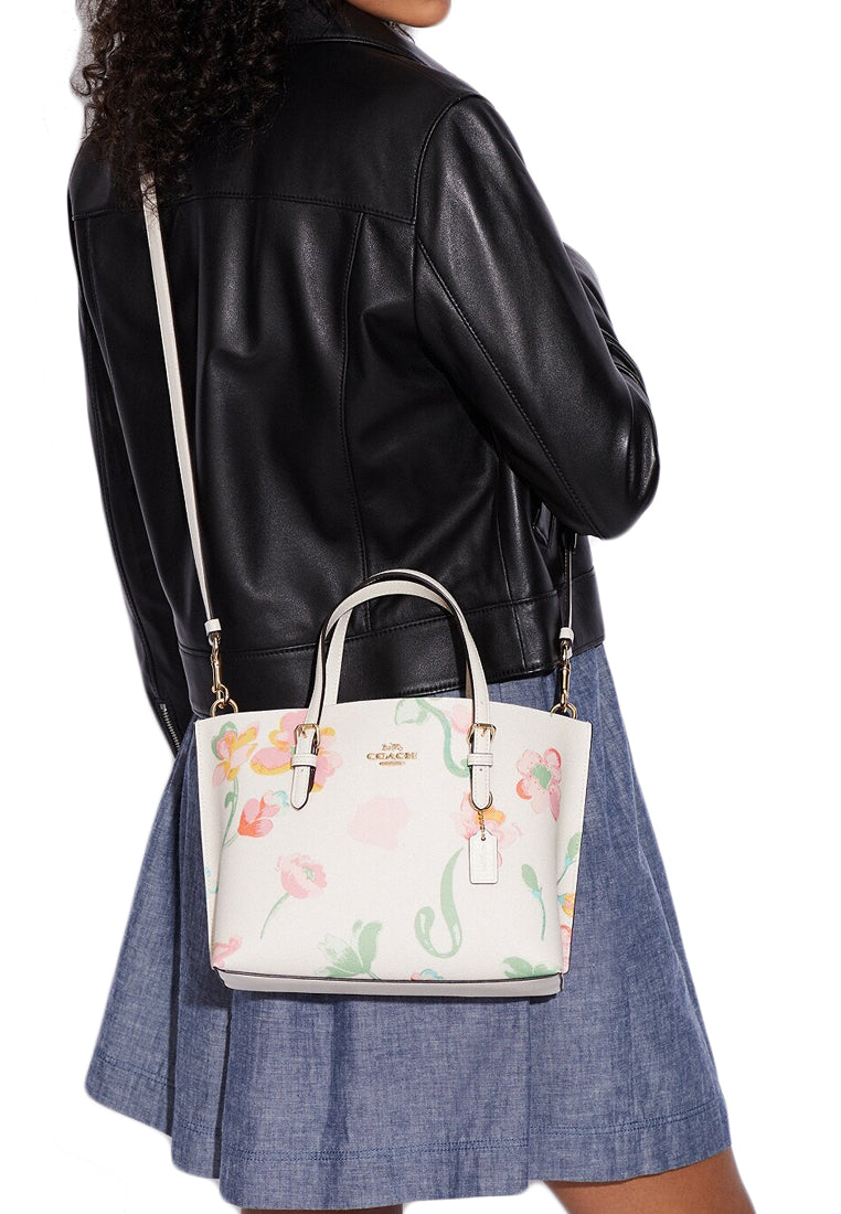 Coach Mollie Tote 25 With Dreamy Land Floral Print -White