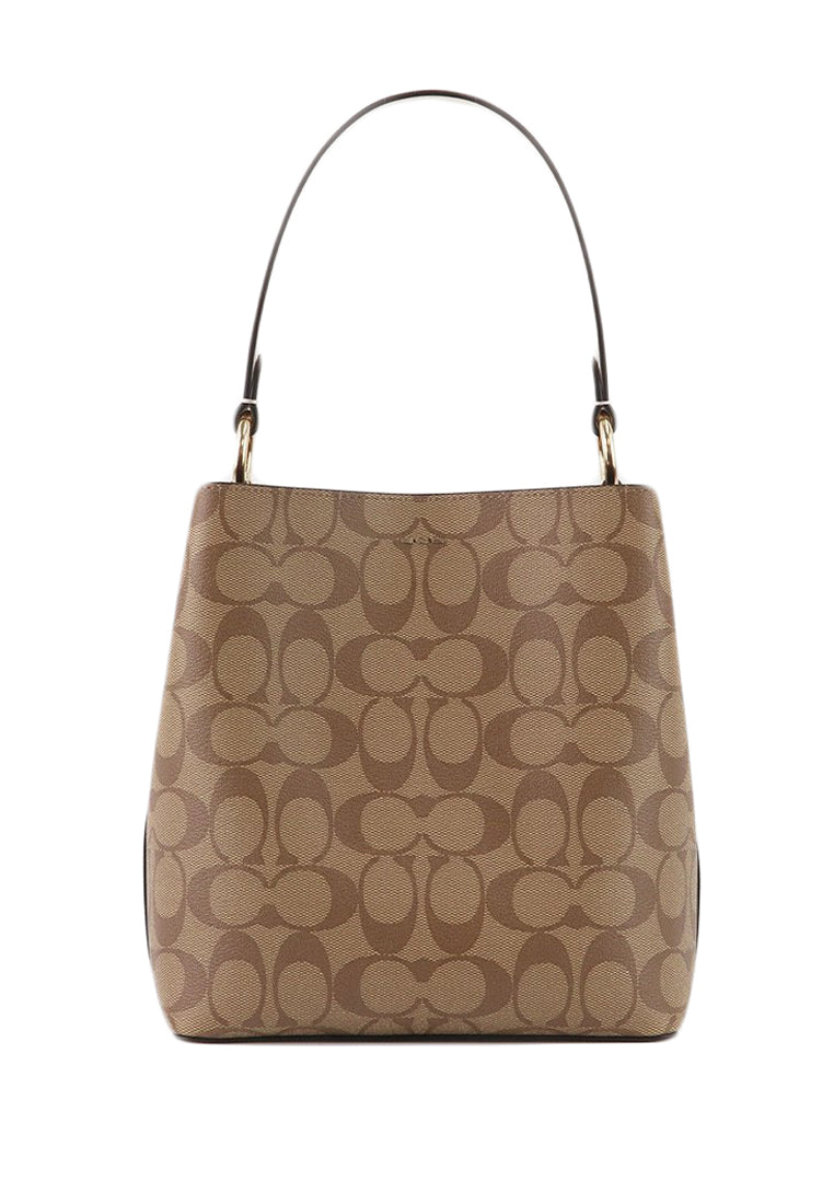 Coach Small Town Bucket Bag In Signature Canvas - Light Brown/White