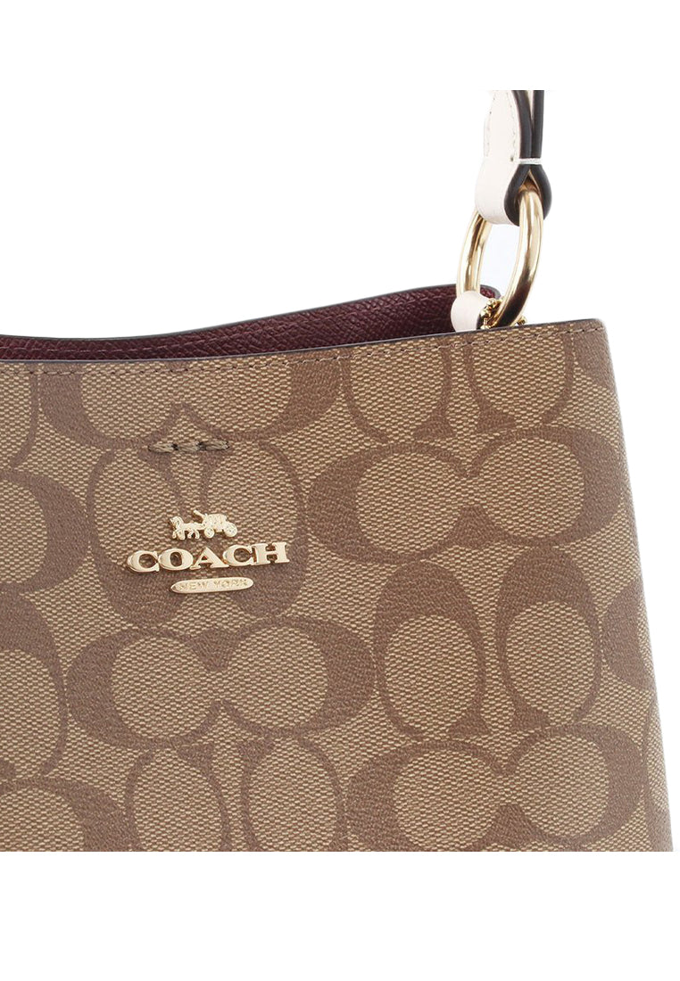 Coach Small Town Bucket Bag In Signature Canvas - Light Brown/White
