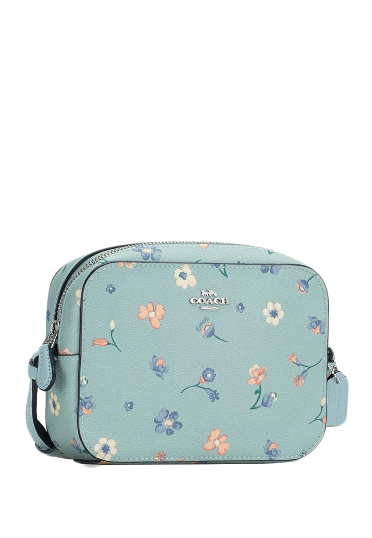 Coach Mini Camera Bag With Mystical Floral Print - Light Teal