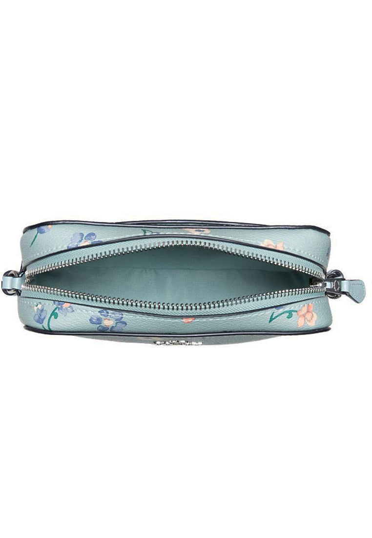 Coach Mini Camera Bag With Mystical Floral Print - Light Teal
