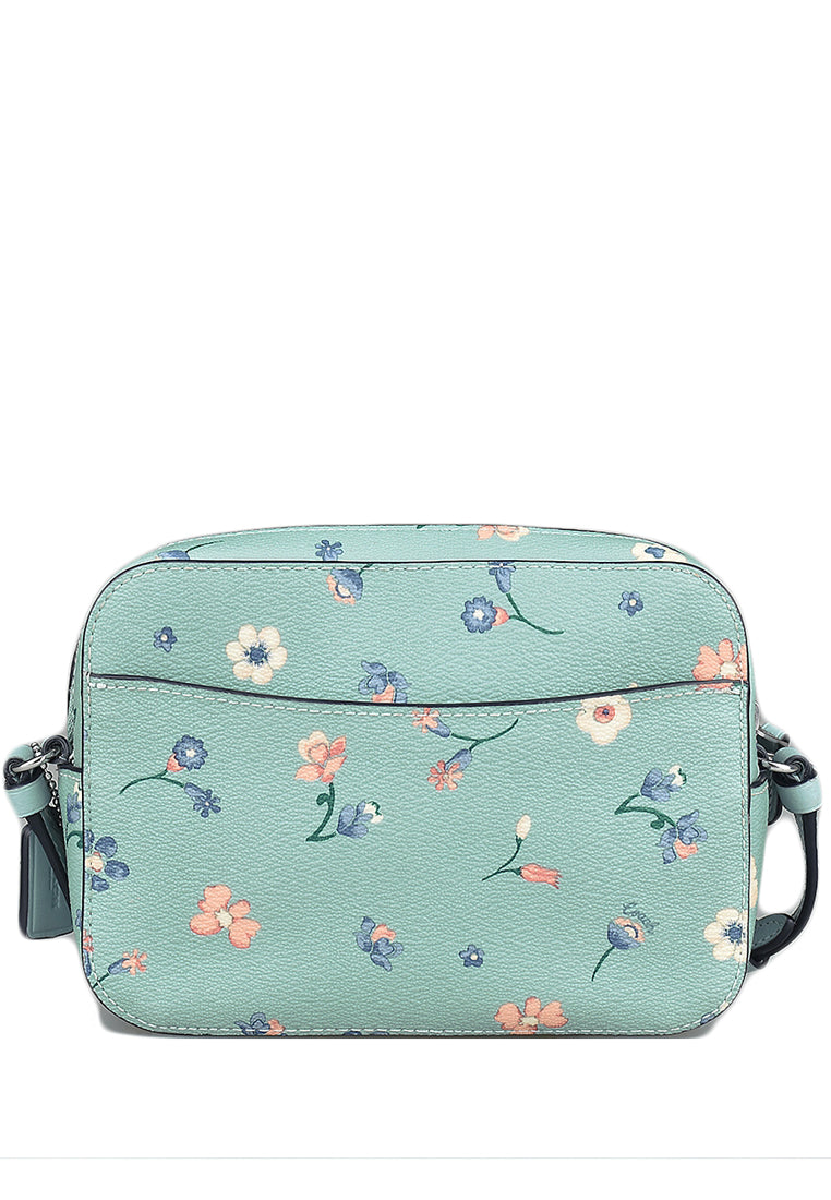 Coach Mini Camera Bag With Mystical Floral Print - Light Teal