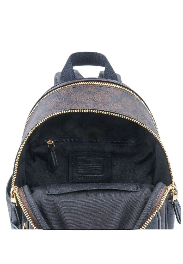 Coach Mini Court Backpack In Signature Canvas - Dark Brown