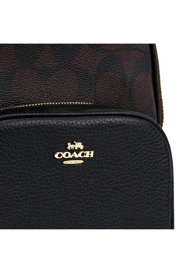 Coach Mini Court Backpack In Signature Canvas - Dark Brown