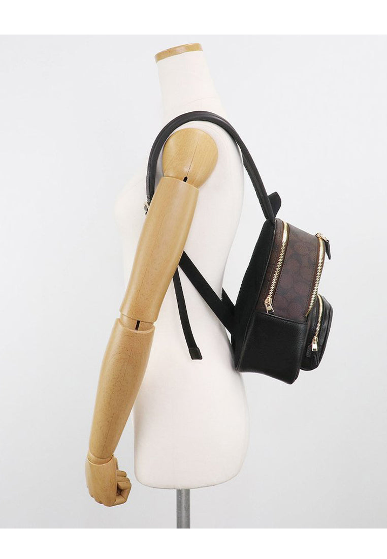 Coach Mini Court Backpack In Signature Canvas - Dark Brown
