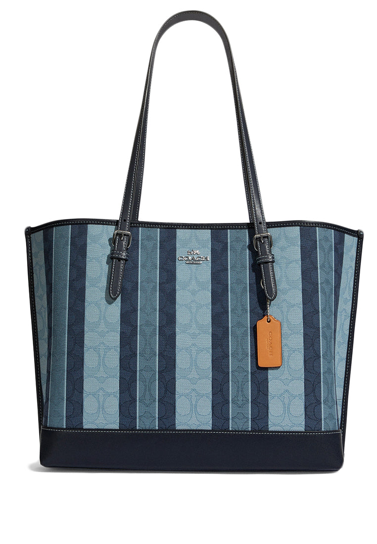Coach Mollie Tote In Signature Jacquard With Stripes - Blue/Multi