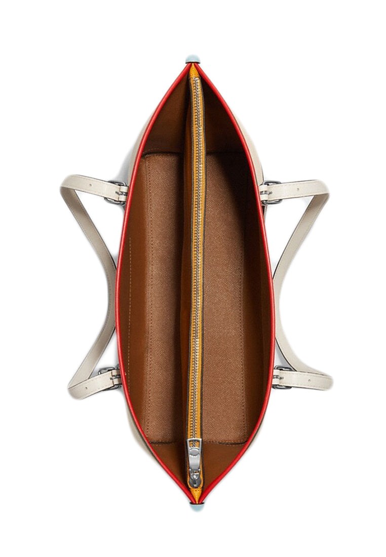 Coach Mollie Tote In Signature Jacquard With Stripes Red/Navy