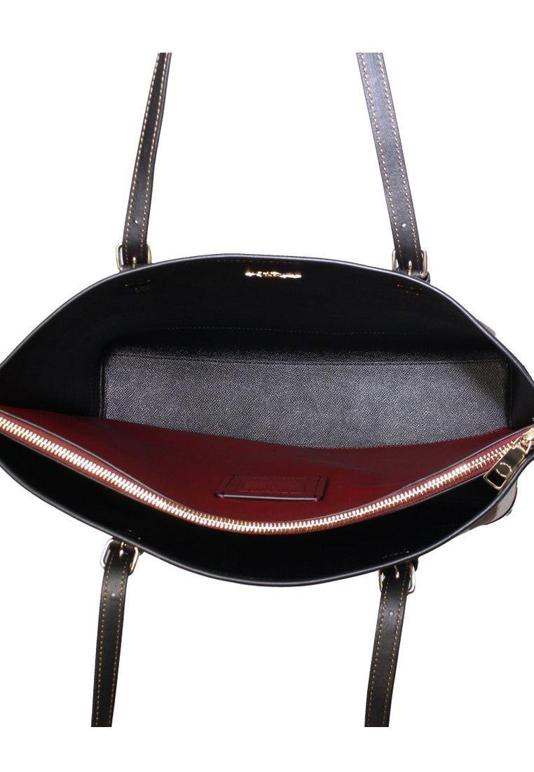 Coach Mollie Tote In Signature Jacquard With Stripes - Brown/Multi