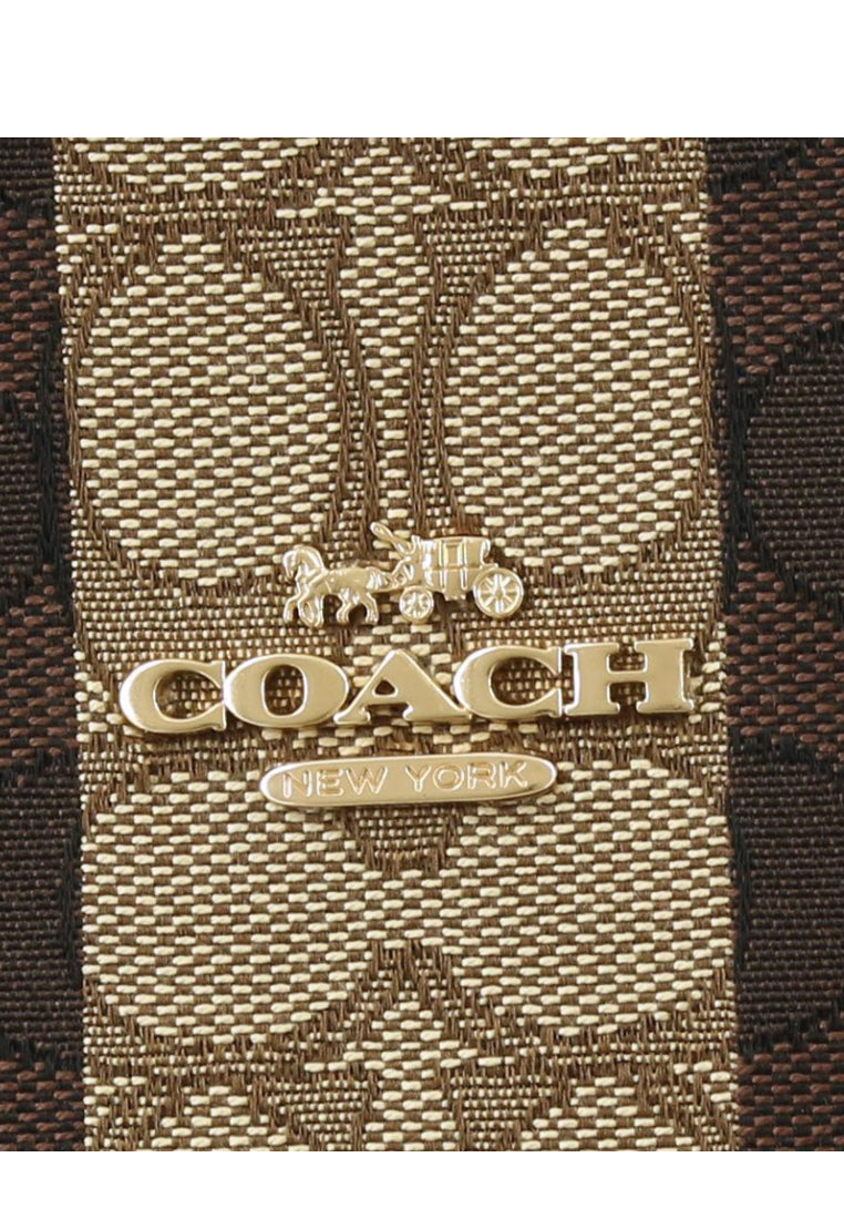 Coach Mollie Tote In Signature Jacquard With Stripes - Brown/Multi