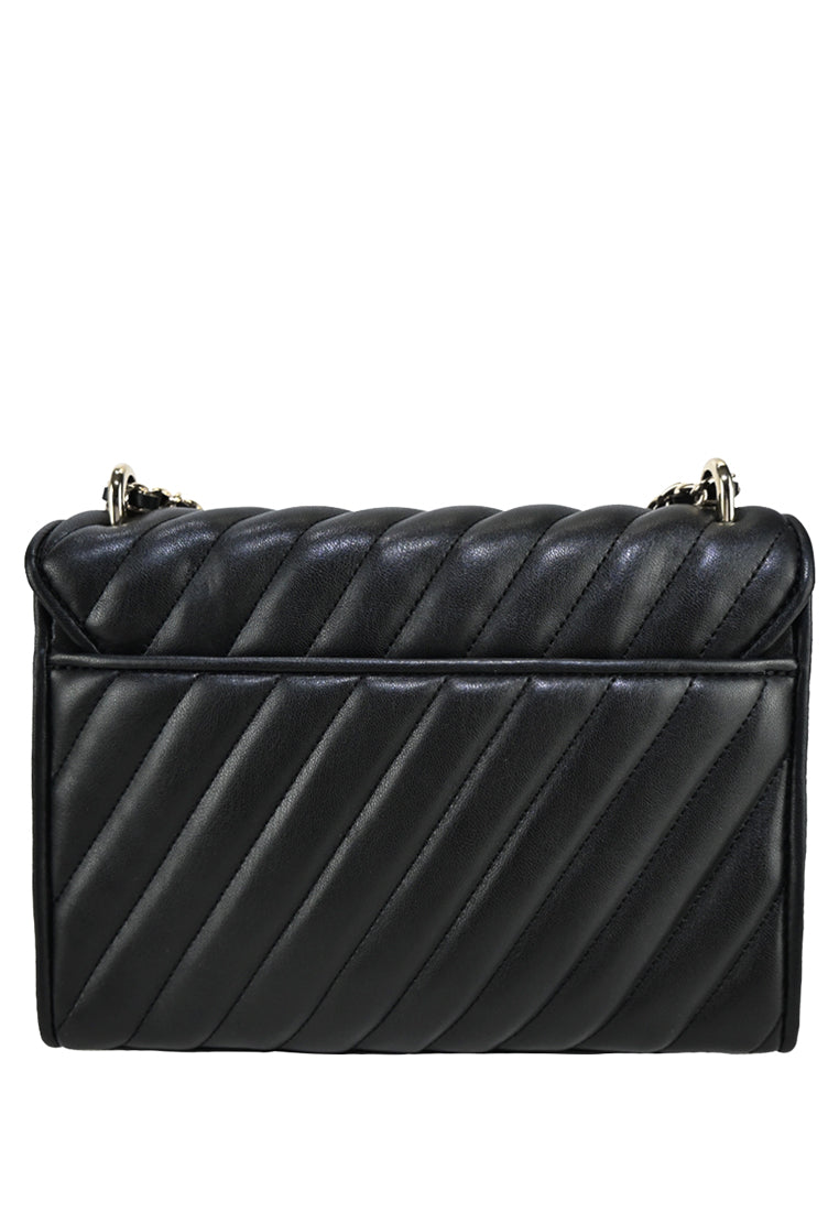 Michael Kors Rose Medium Quilted Shoulder Bag - Black(Silver Logo)