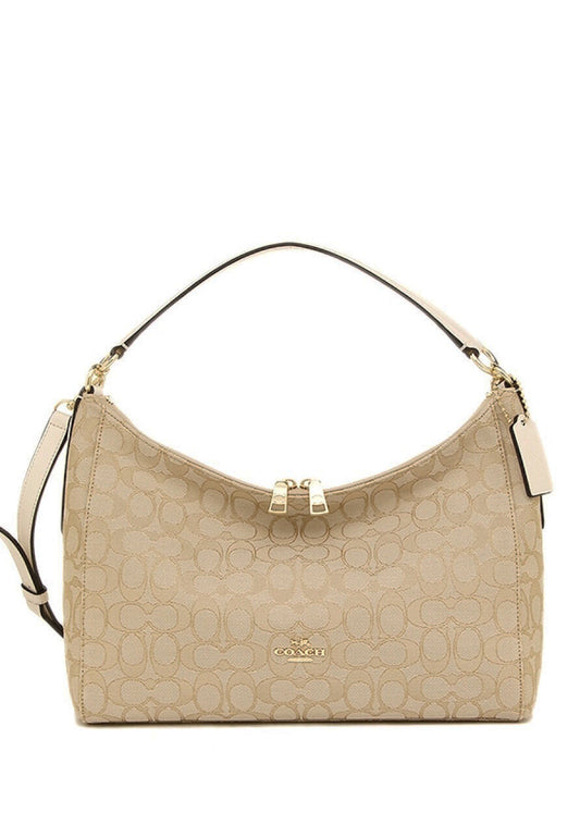 Coach East/West Celeste Convertible Hobo In Outline Signature - Light Brown
