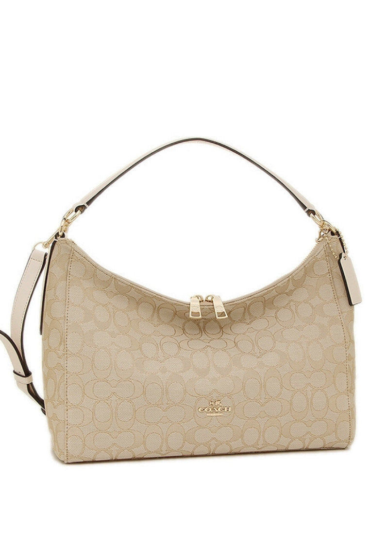 Coach East/West Celeste Convertible Hobo In Outline Signature - Light Brown