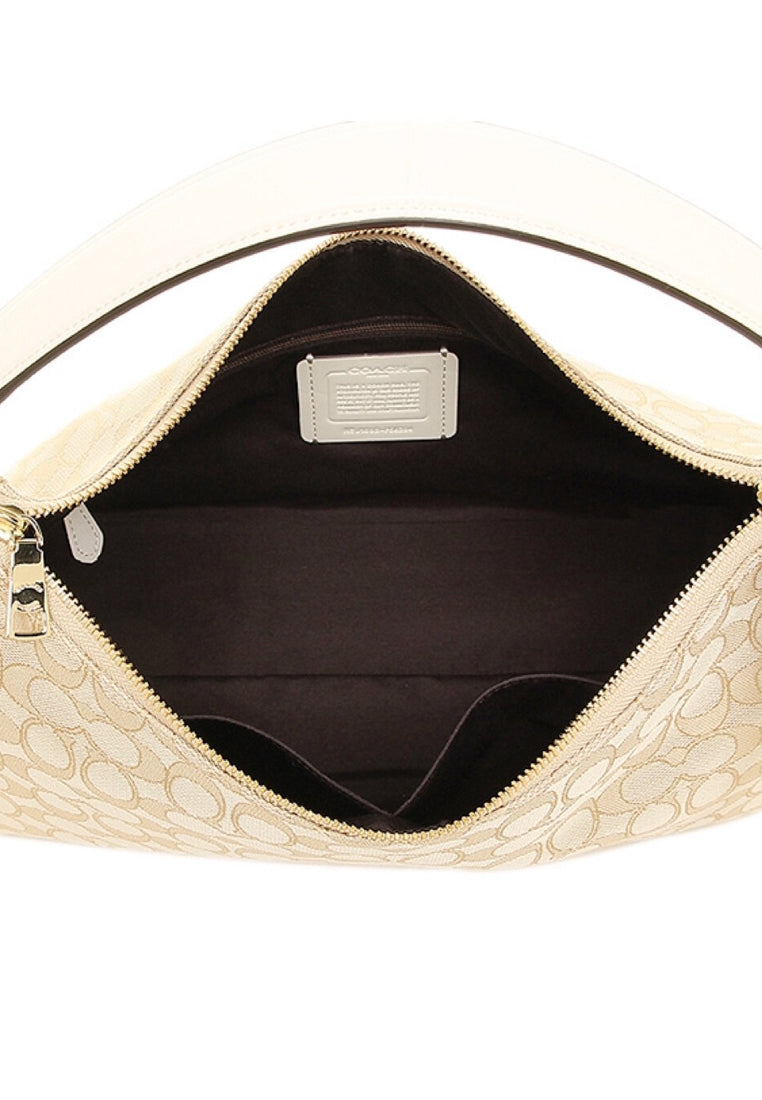Coach East/West Celeste Convertible Hobo In Outline Signature - Light Brown